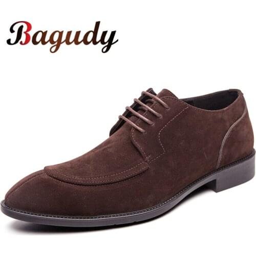 Retro Men Leather Formal Shoes Pointed Leather Shoes Fashion Business Office Elegant Footwear for Male Oxford Wedding Dress Shoe
