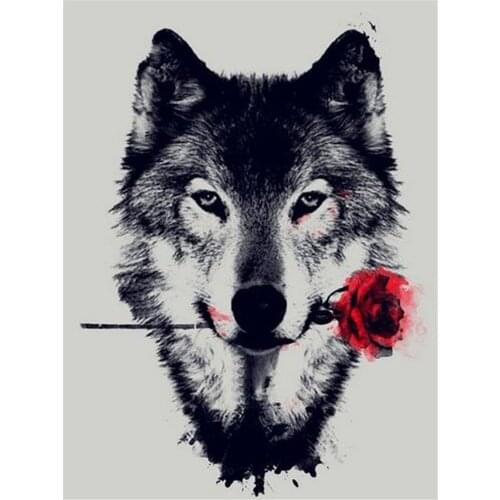 Wolf Cartoon Animal DIY Cross Stitch 11CT Embroidery Kits Craft Needlework Set Printed Canvas Cotton Thread Home Wholesale