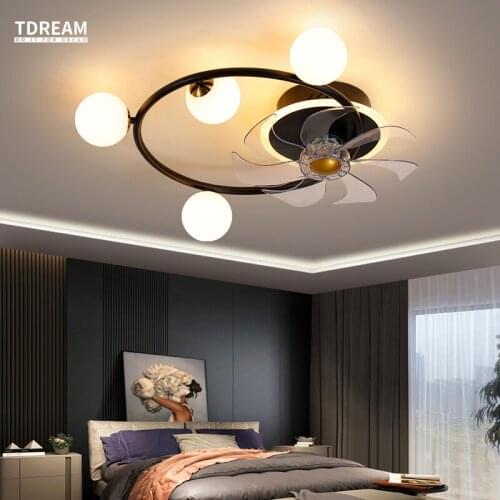 Nordic Bedroom Decor LED Ceiling Fans with Lights for Living Room Dining Room Remote Control Fan Indoor Lighting Lamparas