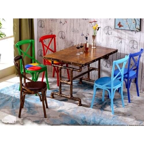 Dining chair cafe milk tea dessert shop bar restaurant chair master design fork back chair