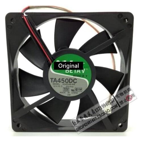 Original 100% working TA450DC A34346-55 1225 120mm 12*12cm12025 12cm 120*120*25 12VDC 0.33A server inverter cooling fan