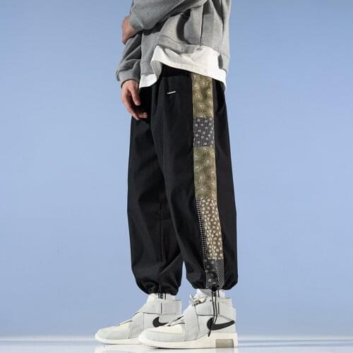 Autumn Joggers Harem Pants Men Printed Cropped Trousers Fashion Causal Street Loose Drawstring Sweatpants Male Plus Size 5XL