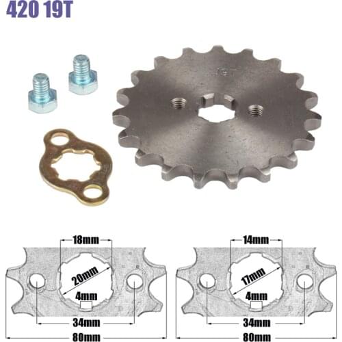 420 19T 17mm 20mm Front Engine Sprocket For Orion Taotao SSR SDG Dirt Pit Bike ATV Quad Motor Moped Buggy Scooter Motorcycle