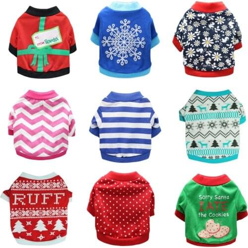 Christmas Dog Clothes Winter Warm Cotton Pet Hoodie Dogs Vest Shirt New Year Puppy Costume Chihuahua Pet Jacket