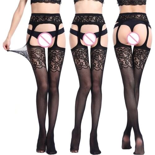 Sexy pantyhose lingerie woman sexy body stockings erotic Openwork garter jacquard pants leggings fishnet stockings sex socks