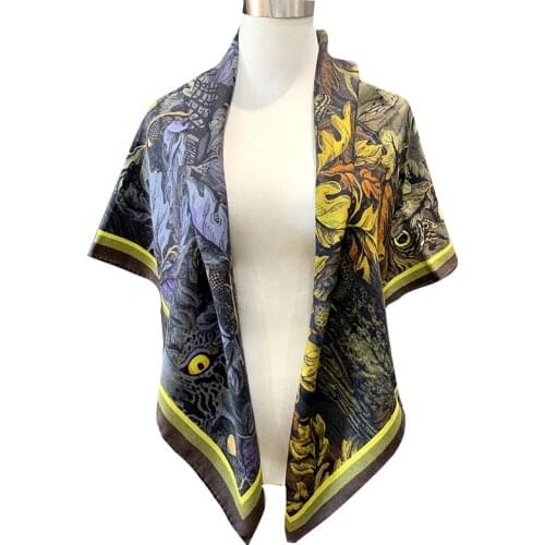 Silk Cashmere Blend Scarf Bandana kerchief Unisex Neck Scarf Headwear Wrist Wraps Head Square Scarves Print Handkerchief 105cm