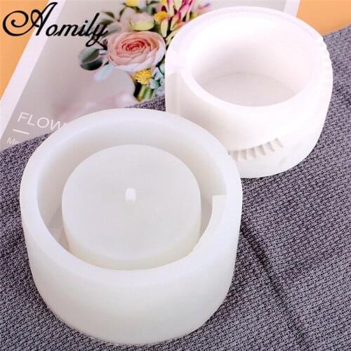 Aomily 14.5*7.5cm Silicone DIY Gypsum Flowerpot Container Cake Mold Concrete Silica Aromatherapy Candlestick Art Ashtray Molds