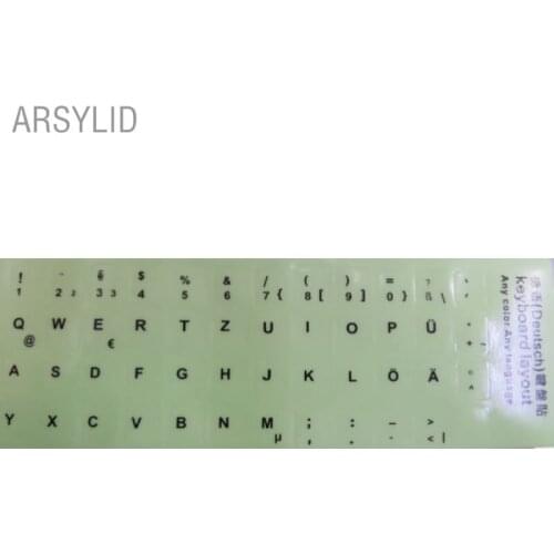 Super bright fluorescent luminous Germany language keyboard stickers German notebook computer protective film
