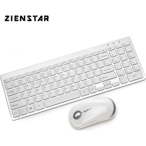 Zienstar Ultra Slim 2.4G Wireless Keyboard Mouse Combo with USB Receiver for Macbook,Computer PC,Laptop ,TV BOX and Smart TV