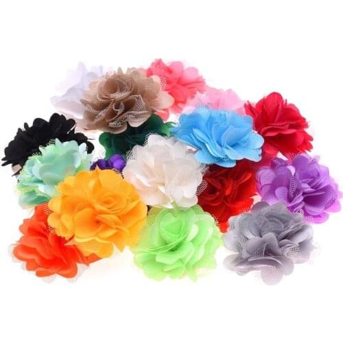 10pcs/lot Cute Satin Flowers Mini Chic Artificial Flowers for Hairpins Headbands DIY Hair Flowers Cloth Accessories