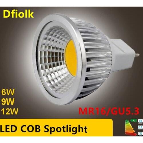 10PCSNew High Power Lampada Led MR16 GU5.3 COB 6w 9w12w Dimmable Led Cob Spotlight Warm Cool White MR16 12V Bulb Lamp GU5.3 220V