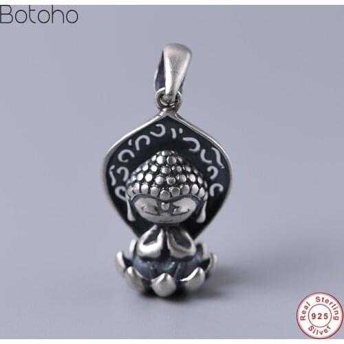 100% 925 Silver colour Tibetan Buddha Statue Pendant Buddhist Buddha Pendant Tibetan Women Pendant Good Luck Amulet delivery