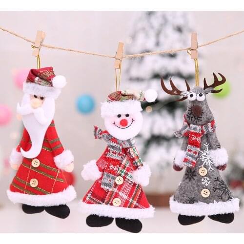 2020Christmas Decorations for Home Pendants Navidad Christmas Tree Ornaments Hanging Doll Craft Decor Supplier Kids Gift2021
