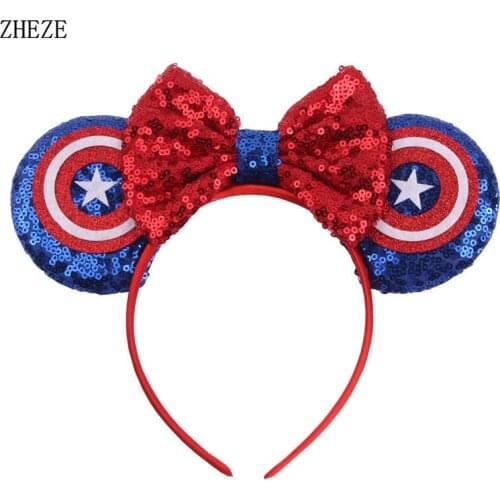 2021 Hot Glitter Party Mouse Ears Headwear Women Trendy Sequin Bow Hairband Girls DIY Hair Accessories Festival Headbands Mujer