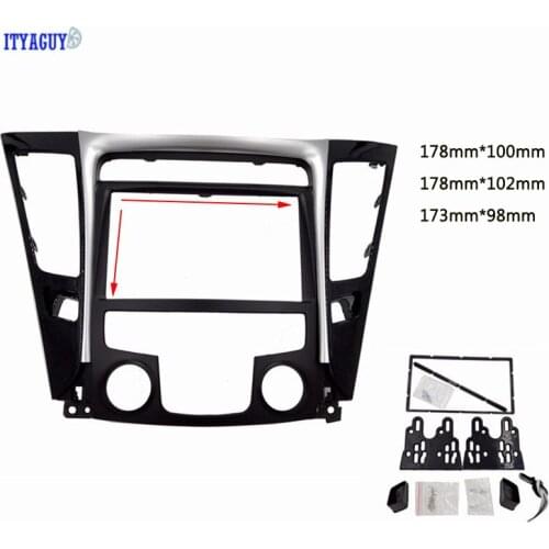 2DIN Fascia For Hyundai Sonata YF 2010 LHD/ RHD Low End Car Radio Stereo Frame Panel Dash Mount Kits UV Black Silver