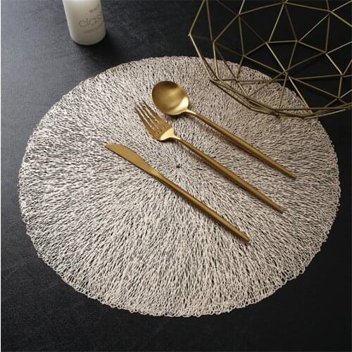 6/4 gold simulation PVC plant coffee table mat table mat coaster kitchen home decoration carpet coaster