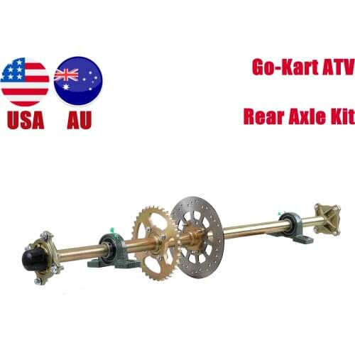 Karting DIY Accessories 1120mm Go Kart ATV Rear Propeller Shaft Axle With 530 Chain Sprocket 220mm Brake Disk 4 Bolt Hub