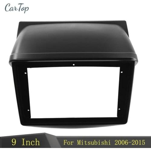 9 Inch Car Radio Fascia For Mitsubishi Pajero Sport L200 Triton 2006-2015 Dash Mount Kit DVD GPS Mp5 Plastic Fascia Panel Frame