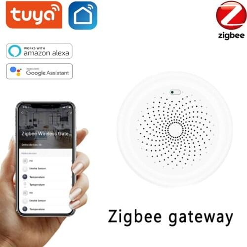 2021 Tuya Smart ZigBee Wireless Gateway Hub Smart Home Bridge Smart APP Remote Control Zigbee Devices Via Works With Alexa