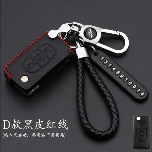 Case Car Key Cover Protect LEATHER C-Triomphe Xsara For Peugeot 307 308 407 207 SW Berlingo For Citrien C3 C4 Picasso