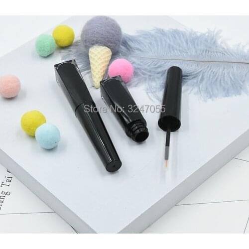3ML 50pcs/lot Black Empty Cosmetic Eyeliner Tube, Plastic Eyelashes Growth Liquid Refillable Bottle,Cosmetic Eyelashes Glue Tube