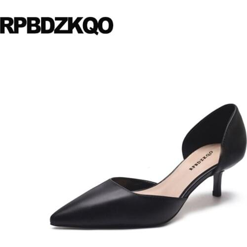 Black 2019 scarpin high heels brand pointed toe pumps nude size 4 34 work thin office shoes women sandals 3 inch stiletto medium