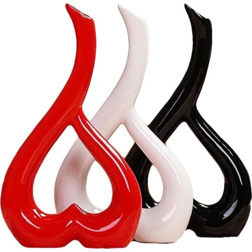 Flower Pot Household Solid Color Heart Shape Plant Vase Decorative Artware for Sitting Room Office Decor