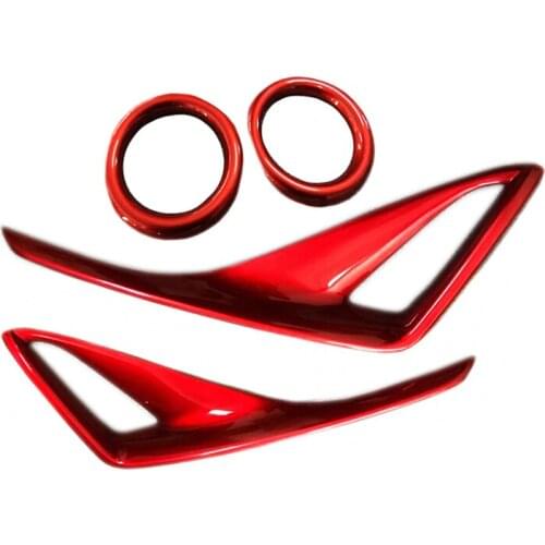 Accessories For Toyota CHR C-HR 2017 2018 car ABS red cover trim front and back tail rear fog light lamp frame stick part 4pcs
