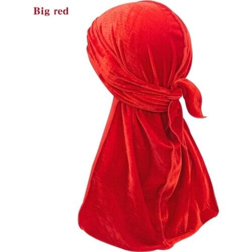 Hijabs Hot Selling Solid Color Long Tailed Golden Velvet Scarf Hat Autumn/Winter Durags European/American Elastic Hip Hop Hat
