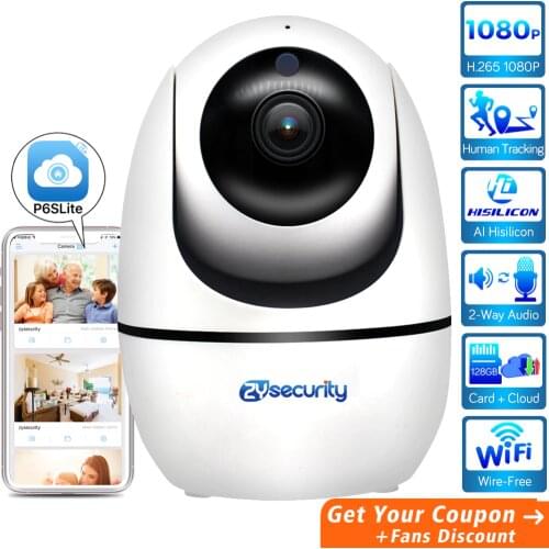 AI Human Tracking Wifi Camera 1080P Wireless Home Security 2-Way Audio SD Card Cloud Network Video CCTV Surveillance Camera IP