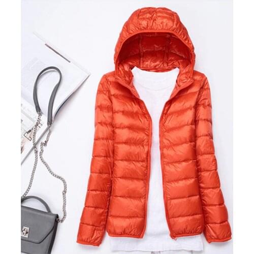 Plus Size Hot Oversize Ultra-Light Lady Spring Autumn Down Jacket Outdoor Thin Hooded Warm Climbing Hiking Coat Female Clothes