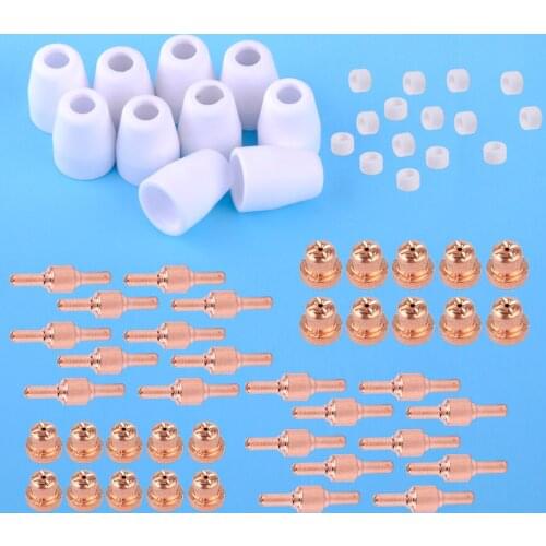 LETAOSK 65pcs Tips Electrodes Shield Cups Swirl Ring Fit for LG-40 PT-31 CUT40 CUT50 Plasma Cutting TorchAccessories