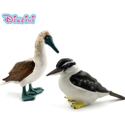 Simulation Forest Kookaburra Gannet one piece Bird action figure Animal Model Plastic hot kids toys for children gift