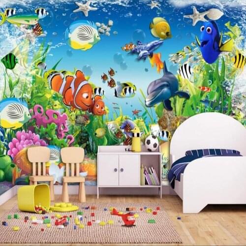 Sea World Kids Bedroom Wallpaper Mural Children Room Mural Paper Rolls Contact Paper Roll 3d Wall Murals Carton Wall Paper 3d