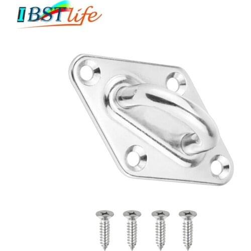 Stainless Steel 304 Diamond Shaped Pad Eye Plates Staple Ring Hook loop Boat marine Yacht Shade Sail Tie Down Rigging hardware
