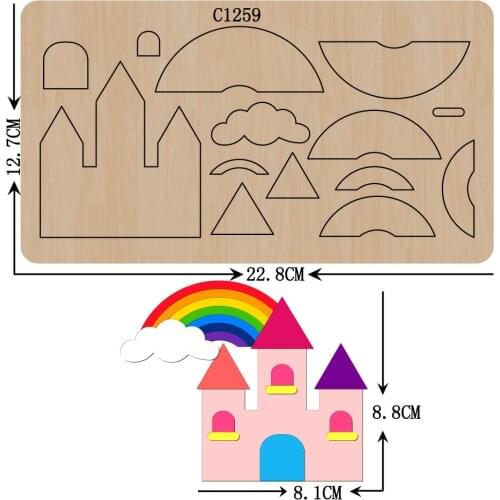 New Rainbow, castle Wooden die Scrapbooking C-1259 Cutting Dies Multiple sizes