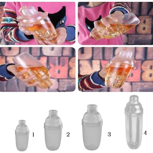 Plastic Cocktail Shaker Mixer Drink with Measurement Bartender Tool