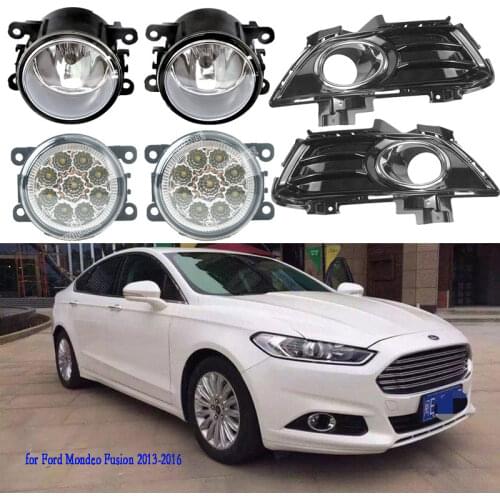 Fog Lights for Ford Mondeo Fusion 2013-2016 Fog Light Grilles Grill Headlight LED Headlights Fog Lamps Covers Frame Cover