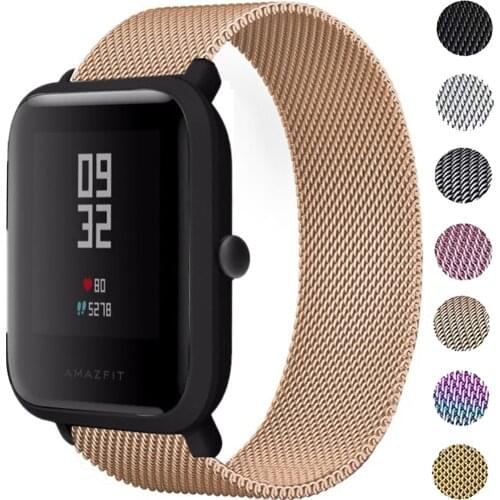 20MM Milanese Band For Xiaomi Huami Amazfit Bip Lite/Bip S U Pro/GTR 42MM Smart Watchband Loop Straps For Amazfit GTS 2 Mini/GTS
