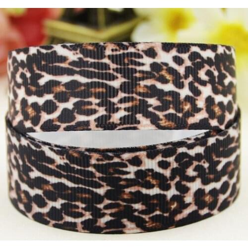 22mm 25mm 38mm 75mm Leopard Print Cartoon pattern printed Grosgrain Ribbon party decoration 10 Yards X-04225