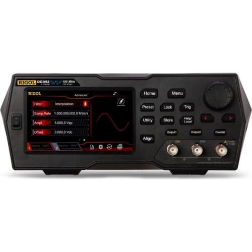 Rigol DG992 - Two Channel, 100 MHz Function / Arbitrary Waveform Generator 4.3" TFT color touch screen