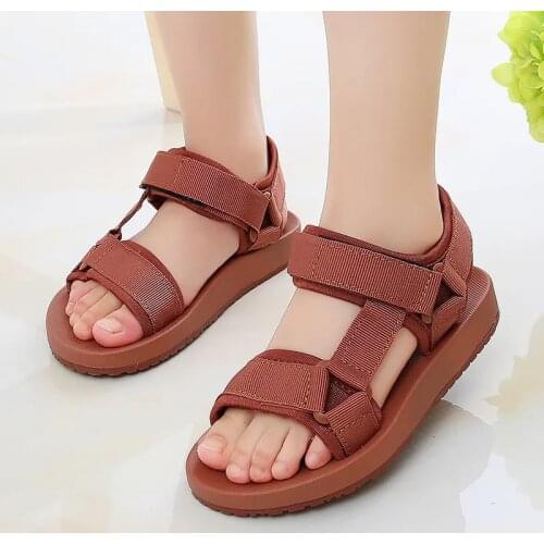 Boys Sandals 2021 Summer New Childrens School Flat Brown Toddler Shoes Casual Beach Sandals 1 2 3 4 5 6 8 10 12 Years Old