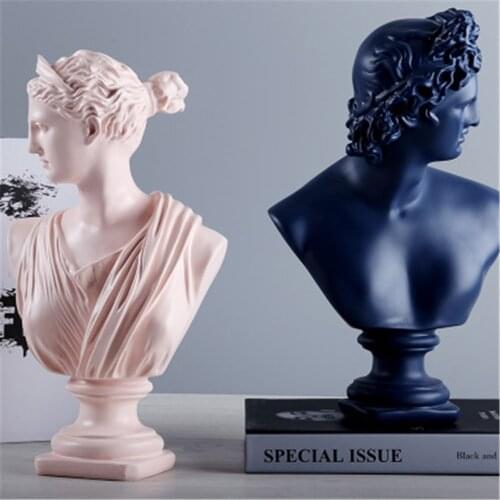 European Resin David Venus Head Statue Home Living Room Goddess Sculpture Figurines Decoration Office Desktop Furnishing Crafts