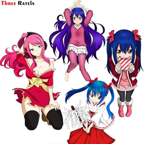 Three Ratels F216 Cute Shrine Fairy Tail Anime Girl Auto Sticker For Truck Window Bumper Auto Suv Door Laptop Kayak Vinyl Decal