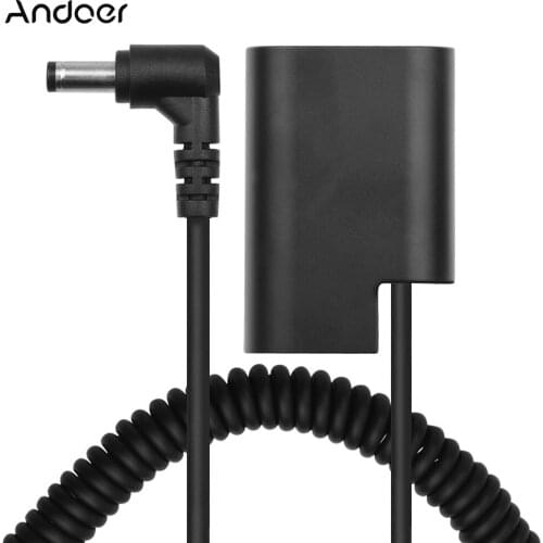 Andoer LP-E6 Dummy Battery Pack DC Coupler Connector Spring Cable Battery Replacement for Canon 5D2 5D3 5D4 6D 6D2 60D 7D 7D2