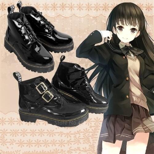LoveLive Japanese Student Lolita Shoes Kawaii College Girl PU Leather Commuter Anime Cosplay Gothic Platform JK Shoes