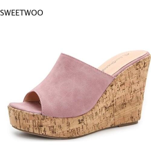 2021 New Summer Casual Cozy Platform Wedges Heels Slippers Ladies Fashion Open Toe Roman Womens Sandals Shoes Size36-43