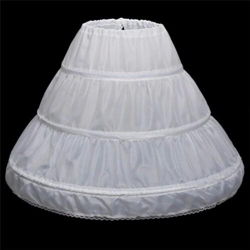 In Stock 3 Hoops One Layer 2021 White A-Line Flower Girl Dress Petticoat Kid Crinoline Underskirt Wedding Accessories