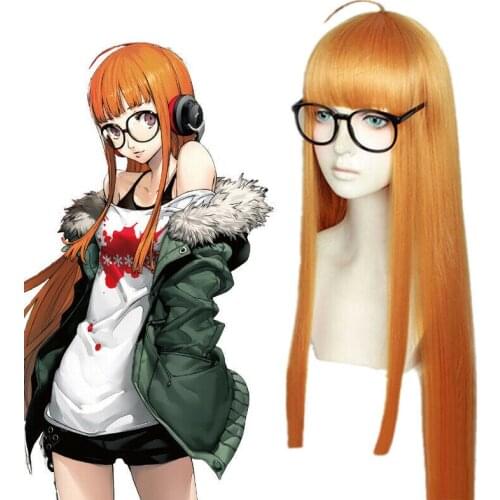 Anime Persona 5 Futaba Sakura Wig Cosplay Wig Women Long Synthetic Hair Halloween Party Role Play Costume Wigs