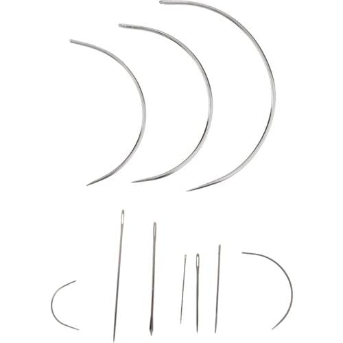 10 Pieces/lot C Type Weaving Needle Upholstery Carpet Leather Canvas Weaving Curved Needles Pins Hand Sewing Needles